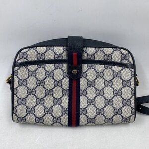 Gucci  Navy Monogram Shoulder Bag